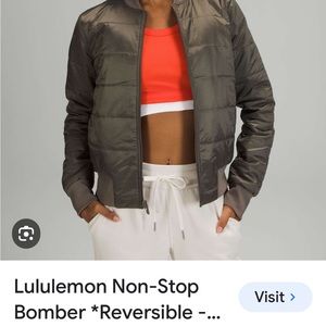 Lululemon Non Stop Bomber Jacket size 6
